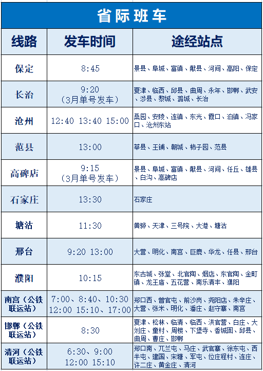 德州汽车总站发布最新班次信息