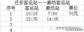 迁安客运站最新时刻表运营表，需要出行的朋友注意啦！