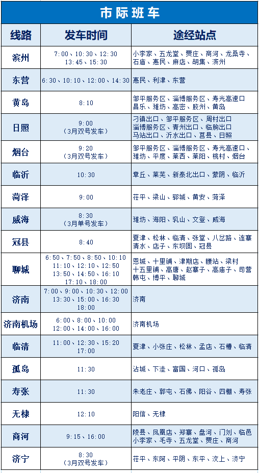 德州汽车总站发布最新班次信息