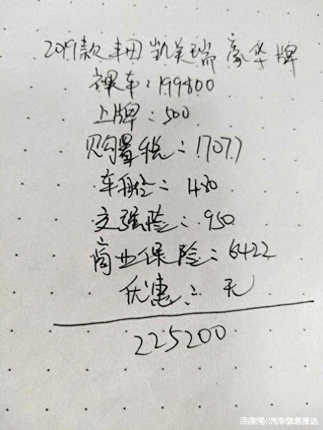 放弃帕萨特提凯美瑞，成交价225200元便宜？车主3400公里后有话说