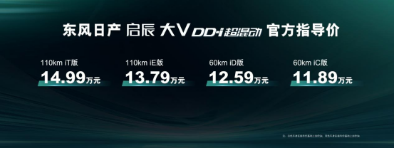 11.89万起售，东风日产启辰大V DD-i超混动济南上市