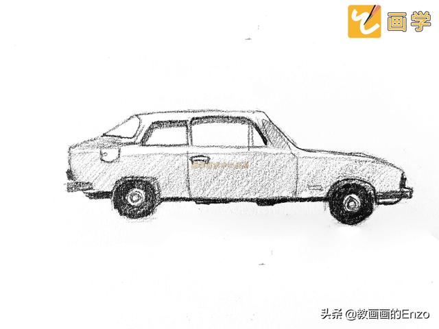 2分钟教你画一辆汽车，画画教程，画学艺术