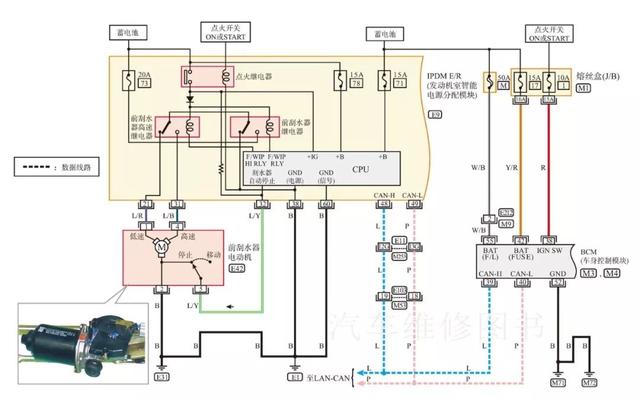 电动刮水器的工作原理与电路图