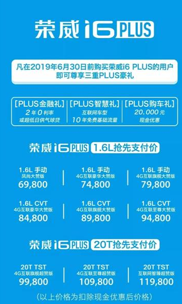 上汽荣威i6 PLUS今在周开始首发  南环新亿缘荣威店闪亮登场